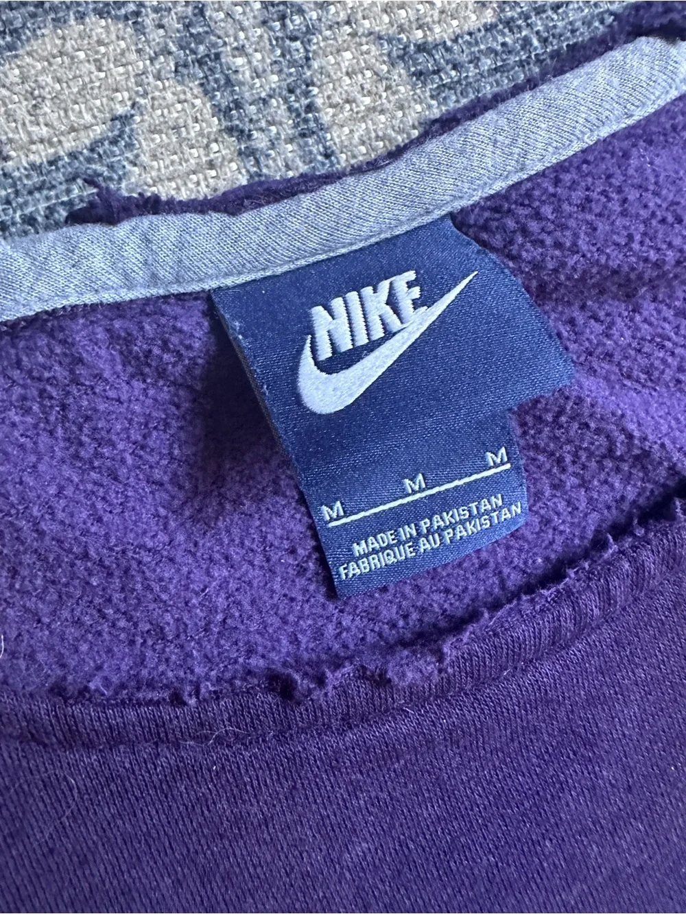 Nike Women's Dark Purple Pullover Sweatshirt with Marble Logo